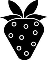 Strawberry Icon In black and white Color. vector