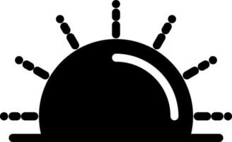 Sunrise Or Sunset Icon In black and white Color. vector