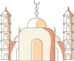 Flat Style Mosque Element On White Background. vector