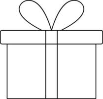 Gift Box Icon In Black Outline. vector