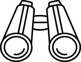 Isolated Binoculars Icon in Black Outline. vector
