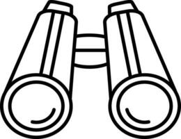 Isolated Binoculars Icon in Black Outline. vector