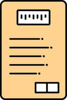 Paper Document OR Invoice Icon In Yellow And White Color. vector