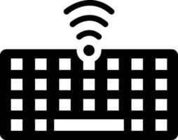 Wireless keyboard glyph icon or symbol. vector