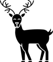 Illustration of Reindeer Icon In Glyph Style. vector