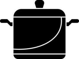 Flat style casserole icon in black and white color. vector