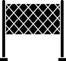 Badminton Or Volleyball Net Icon In black and white Color. vector