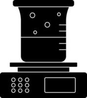 black and white Analytical Balance With Flask Icon. vector