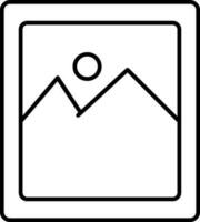 Picture or Gallery icon in black line art. vector