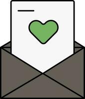 Love Letter Icon In Gray And White Color. vector