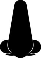 nariz icono o símbolo en negro y blanco color. vector