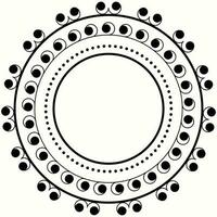 Mandala Pattern Element In Black Color. vector