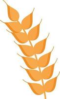 Wheat Ear Element In Orange Color. vector