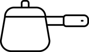 Pressure cooker icon in thin line art. vector