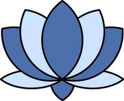 Lotus Icon In Blue Color. vector