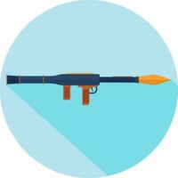 Flat style Rifle icon on blue background. vector