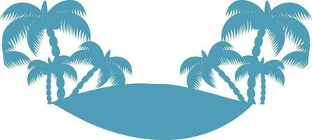 Nature view with palm trees in flat style. vector