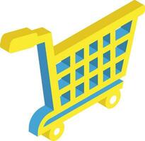 Shopping cart icon in 3d style. vector