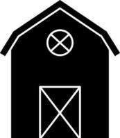 Black And White Barn Icon Or Symbol. vector