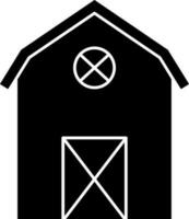 Black And White Barn Icon Or Symbol. vector