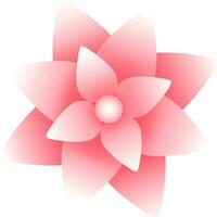 Glossy Pink Flower Element On White Background. vector