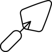 Trowel Icon In Black Line Art. vector