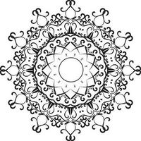 Line Art Mandala Pattern On White Background. vector