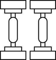 Dumbbell Icon In Line Art. vector