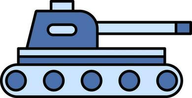 Military Tank Icon In Blue Color. vector