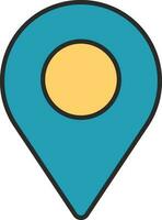 Map Pin Or Location Point Yellow And Blue Icon. vector