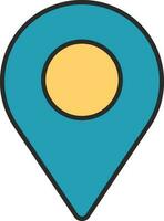 Map Pin Or Location Point Yellow And Blue Icon. vector