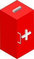 Isometric vector illustration of  first aid kit on white background.