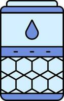 Liquid With Molecules In Jar Blue Icon. vector