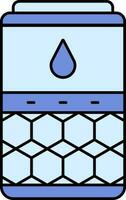 Liquid With Molecules In Jar Blue Icon. vector