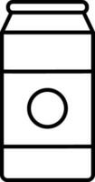Isolated Can Icon In Black Outline Style. vector