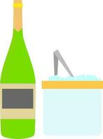 Champagne bottle with ice bucket. vector