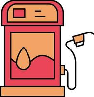 Gas Station Icon In Red And Orange Color. vector