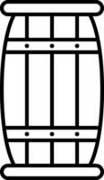 Isolated Barrel Icon In Black Line Art. vector