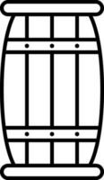 Isolated Barrel Icon In Black Line Art. vector