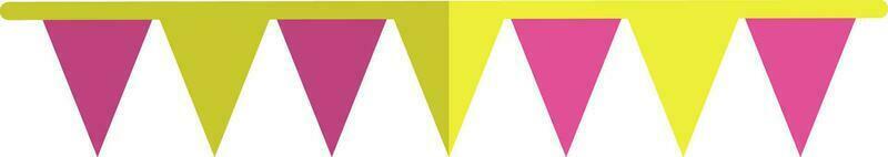 Bunting flag in yellow and pink color. vector