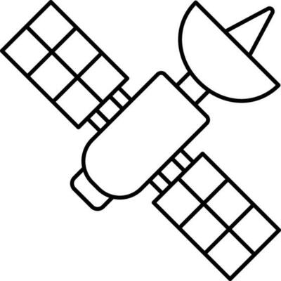 Illustration Of Satellite Icon In Outline Style.