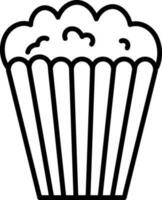 Isolated Popcorn Box Icon In Line Art. vector