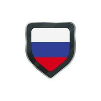 Shield made by Russia flag. vector