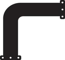 Black pipe in flat style. vector