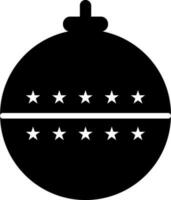 White stars decorated black ball. vector