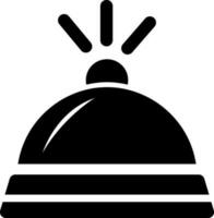 Reception ringing bell Black and White icon. vector