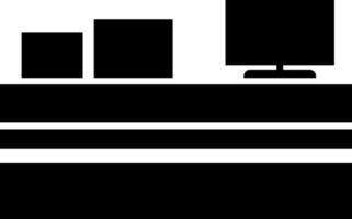 Black and White computer with boxes on desk. vector