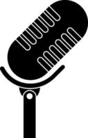 Microphone icon with stand in isolated. vector