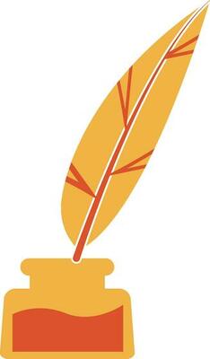 Quill icon for writing concept in illustration.
