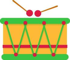 ilustración de tambor con palos vector